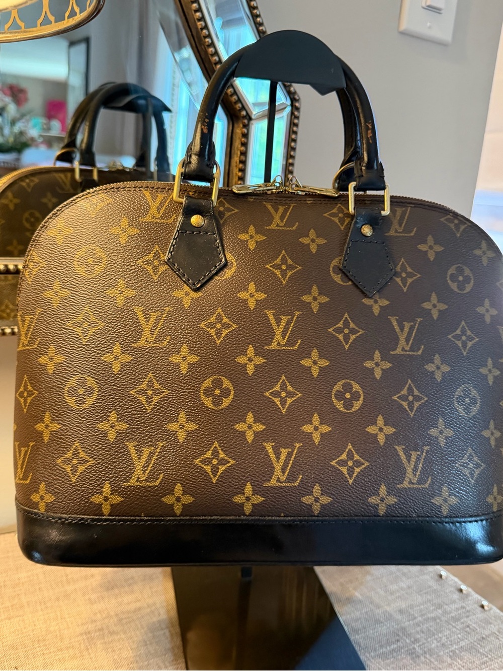 Louis Vuitton EUC Monogram Alma BB Satchel - Brown/Black w COA - Picture 6 of 6
